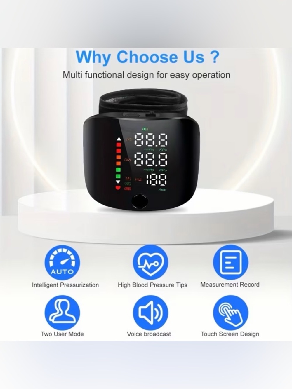 (7) - Digital Blood Pressure Monitor – Automatic Arm Cuff w/ Display & Voice